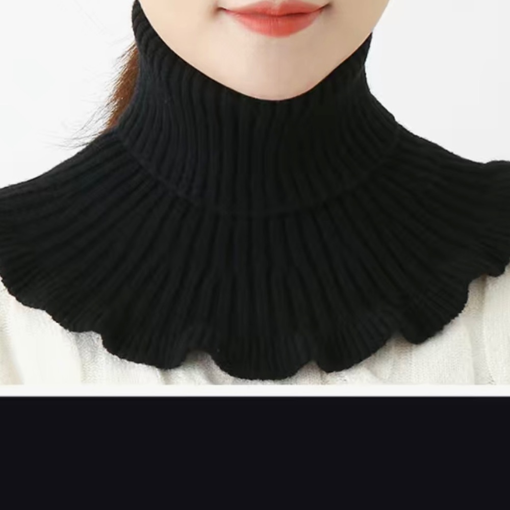 Knitted scarf warm neck uni size color black